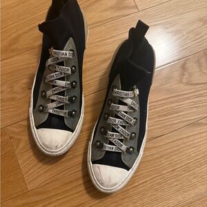 Dior Navy/Black and White Canvas Sneakers